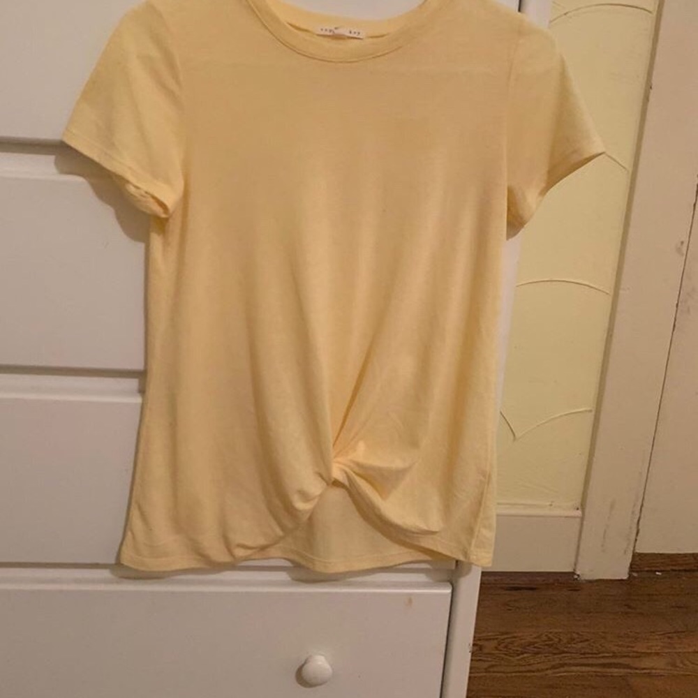 Light Yellow tied T-shirt